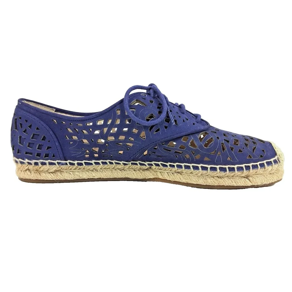 Vince Camuto Dinah Women's Blue Suede Espadrille Lazer Cut Casual Shoes Sz 9‎ M